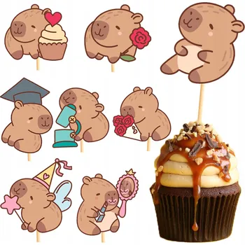 Obraz TOPER NA DORT TOPPER KAPIBARY OZDOBA MUFFINY DEKORACE