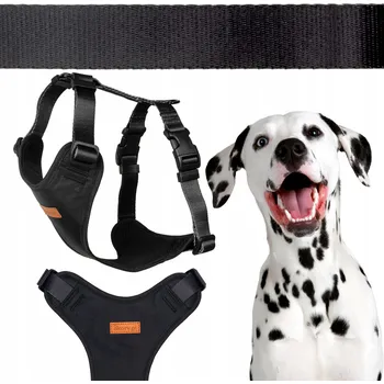 Postroj pro psa NASTAVITELNÉ beztlakové postroje pro malého psa teriéra XS 15 mm Ukory ČERNÉ