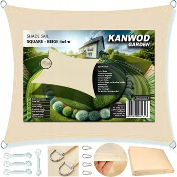 Stínicí plachta Sluneční plachta Kanwod 400 x 400 cm voděodolná béžová