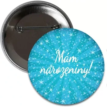 Placka Narozeninová Modrá - Mám Narozeniny 6 cm