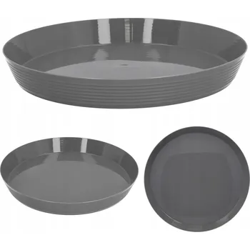 Talíř Talerz plastikowy wielorazowy turystyczny šedý na piknik, kempování, grilování 24 cm