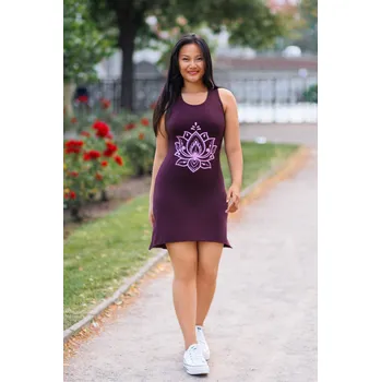 Dámské šaty Himalife Šaty Lotos - vínová Velikost: 4XL - Móda pro plnoštíhlé, Oblečení nadměrné velikosti