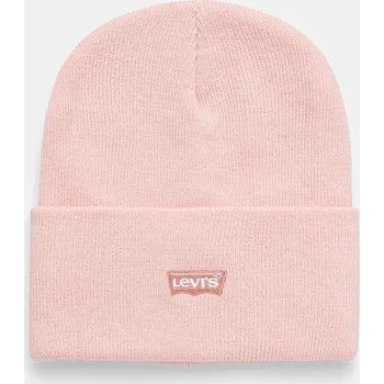 Čepice Dětská čepice Levi's LAN TONAL EMBROIDERED BEANIE růžová barva, 9A8707 03X, vel. ONE SIZE