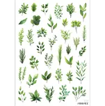 MINIMEE Papírové samolepky v aršíku A5 zelené listy