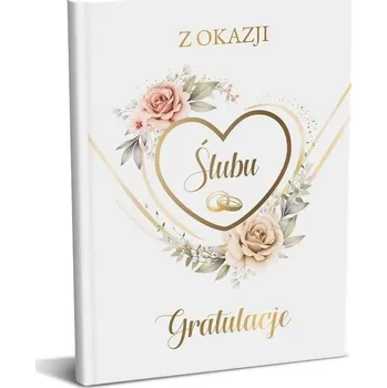 Svatební dekorace DÁREK NA ŚLUB SVATEBNÍ KNIHA PAMÁTKA PRO NOVOMANŽELE PŘÁNÍ OBÁLKA