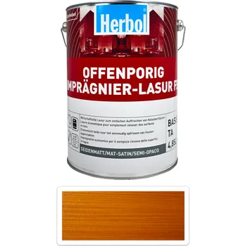 Lak na dřevo HERBOL Offenporig Impragnier-Lasur FS - impregnační lazura na dřevo 5 l Pinie - Venkovní barva na dřevo