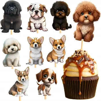 Obraz NA DORT NA DORT PEJSCI PSI DEKORACE MUFFINY