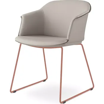 Jednací židle Konferenční křeslo Wave 032-Q-N13 (drátěná kostra cihlově červená PANTONE 17-1532 TCX, plastový korp