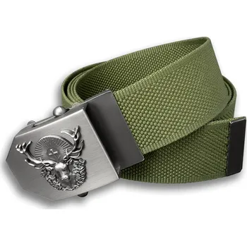 Opasek Textilní opasek lovecký Jelen Hubert - olivový