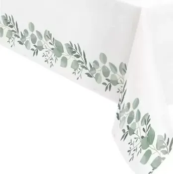 Jednorázový ubrus Plastový ubrus Eukalyptus 137 x 214 cm