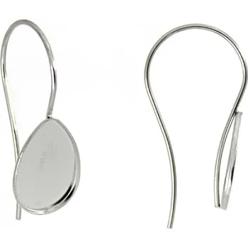 Materiál na výrobu šperku Náušnicové háčky z chirurgické kapka 14x10mm - 1ks - Nerez SL