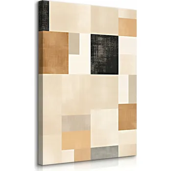 Obraz OBRAZ CANVAS DO OBÝVÁKU ČTVERCE ABSTRAKCE BOHO GEOMETRICKÝ VZOR 40x50