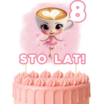 Obraz TOPER NA DORT TOPPER BALLERINA CAPPUCCINA BRAIN 5 LET NAROZENINOVÁ DEKORACE