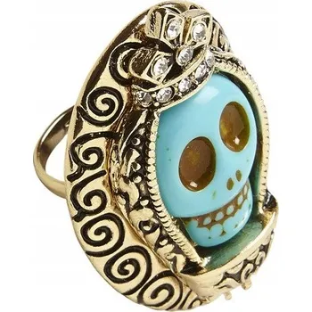Prsten Prstýnek "Lebka - Dia De Los Muertos", tyrkysový, Widmann