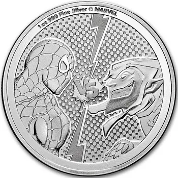 New Zealand Mint Spiderman vs Green Goblin stříbrná mince 1oz 2024