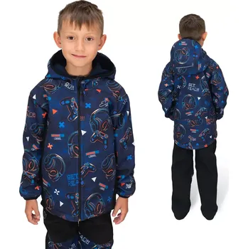 Kojenecká bunda ESITO | Dětská softshellová bunda DUO Play and go - modrá / 146