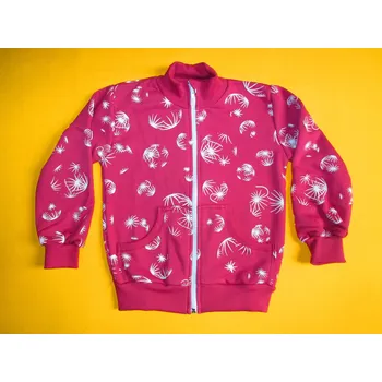 Dívčí mikina Arex, ČR Dívčí bavlněná mikina celopotisk 2 Barva: ostružinová, Velikost: 128