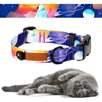 Obojek pro psa Měkký obojek s přezkou pro venkovní kočky 30-36 cm Ukory potisk GALAXIE