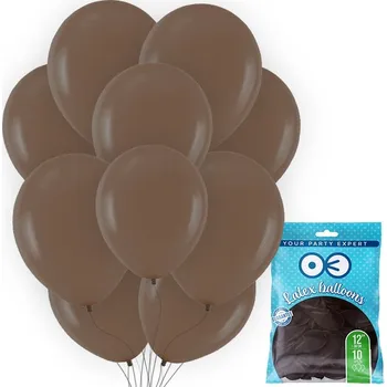 Balónek BALÓNKY PASTELOVÉ ČOKOLÁDOVÉ 30 CM DEKORACE NA NAROZENINOVOU PÁRTY 10 KS