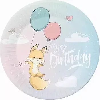 Talíř EKO Papírové talíře Pastel Animals 18 cm