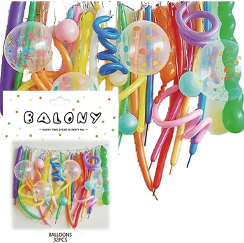 Balónek SADA BALÓNKŮ DEKORACE BALÓNKY MIX BAREV 32ks