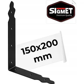 Úhloměr OZDOBNÝ ČERNÝ ÚHELNÍK TESAŘSKÝ SPOJOVNÍK 150x200 NA POLICI