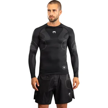 Oblečení pro bojové sporty Venum Nexus Rashguards Long Sleeves - Black/Silver Velikost: XXL