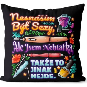 Dekorativní polštářek Polštář 40 x 40 cm - Sexy nehtařka