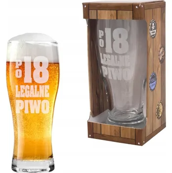Sklenice Dárek k 18. narozeninám pro přítele/přítelkyni - skleněný Pivní Sklenice sklenice na pivo