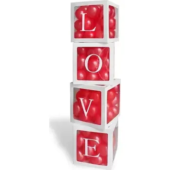 Balónek Krabice na balónky Love - 4 x 35 cm