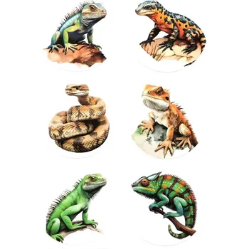 samolepka Samolepky, kulaté, JEŠTĚŘI, 4,5 cm, 6ks/arch