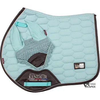 Vybavení pro koně Sada Kentaur -KOŽENKOVÝ LEM- - Tyrkysová - VS-všestranná/Full + Full
