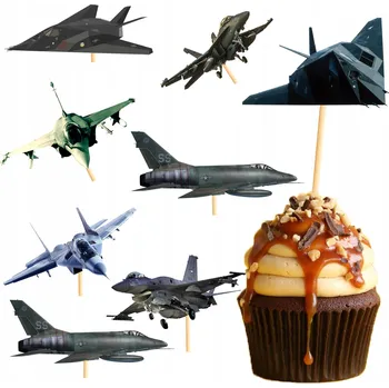 Obraz TOPER NA DORT TOPPER VOJENSKÉ LETADLA OZDOBA MUFFINY DEKORACE