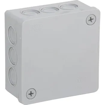 Elektroinstalační krabice VIPLAST Hermetická Elektroinstalační Krabice Na Stěnu 12 vstupů 86x86x40 mm popel 1 Ks