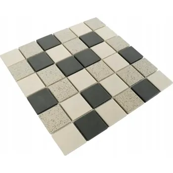 Obklad Keramická mozaika matná šedo-béžová 4,5x4,5 cm