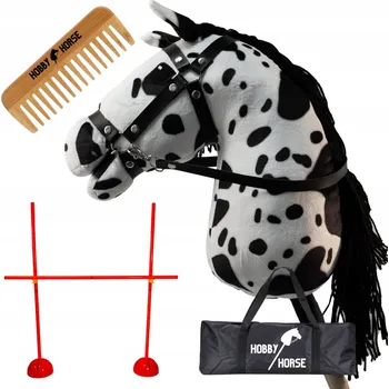 Hobby horsing HOBBY HORSE SADA: KŮŇ NA TYČI A3 + SKOKOVÁ PŘEKÁŽKA 120 CM + HŘEBEN