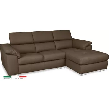 Sedací souprava Kožená rohová sedací souprava LOREN II, pravá, hnědá (madras - 111 bark)