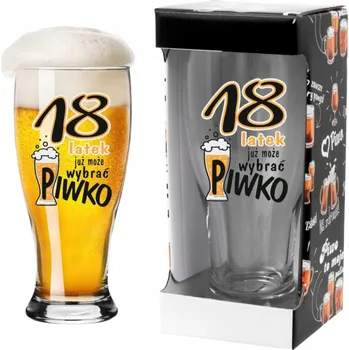 Sklenice Dárek na 18 Urodziny pro chlapce SKLENICE NA PIVO PIVNÍ SKLENICE POKAL