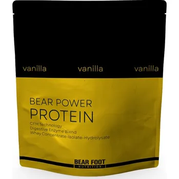Protein Bear Foot Power Protein 1000g, syrovátkový koncentrát CFM, vanilka