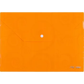 Obálková složka A4 na patentku oranžová DELI školní kancelářská vodorovná