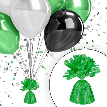 Party dekorace ZÁVAŽÍ K BALÓNKŮM S HELIEM ZELENÉ HOLOGRAFICKÉ DEKORACE K NAROZENINÁM