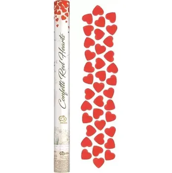 Konfeta Konfety vystřelovací srdce červené 60 cm