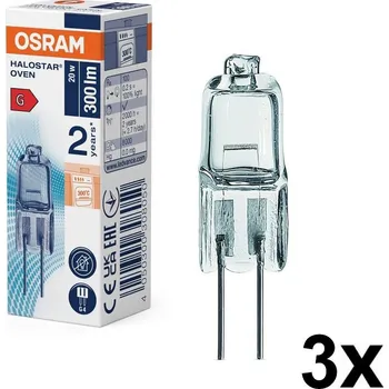Žárovka SADA 3x Žárovka do trouby HALOSTAR G4/20W/12V 2700K - Osram