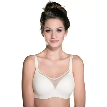 Souprava dámského spodního prádla Bezešvá vyztužená podprsenka s tylem Timo 049742 smetanová velikost 70F