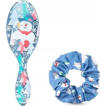 kartáč na vlasy Wet Brush Original Detangler Frosty sada kartáč + scrunchie | modrá