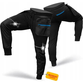 Pracovní kalhoty Forint černé dlouhé velikost L s kapsami a reflexními prvky