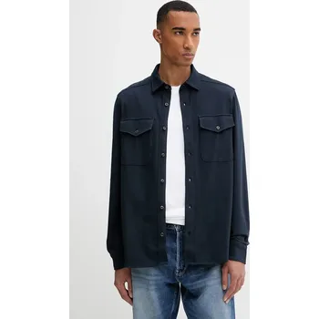 Pánská košile Bavlněná košile G-Star Jersey pánská, tmavomodrá barva, regular, s klasickým límcem, D26765-C784 D26765.C784 59X, vel. L