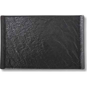 Talíř Obdélníkový porcelánový talíř černý Wilmax 29,5x14,5 cm