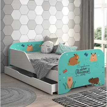 Dětská postel Kompletní dětská postel 140 x 70 cm s matrací a roštem - KAPIBARA ANIMALS