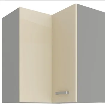 Kuchyňská skříňka Horní rohová skříňka 60 x 60 GN-72 2F (90°) KARMEN krémový lesk / šedá